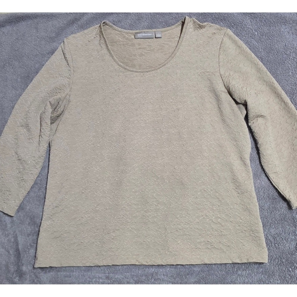 Croft & Barrow Stretch Textured Long Sleeve Top Size L - Picture 2 of 6
